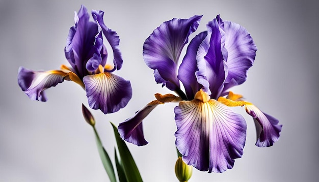 Iris flowers isolated on white background