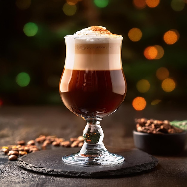 Irish coffee cocktail