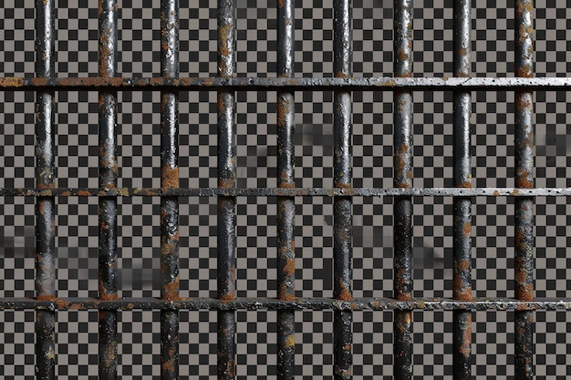 Iron Bars Isolated on Transparent Background for Prison Concept