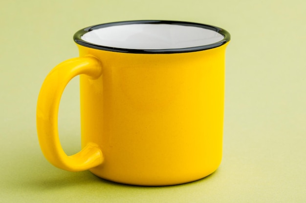 iron mug on a green background