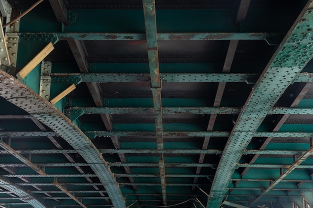 Iron structure from below the railway bridge