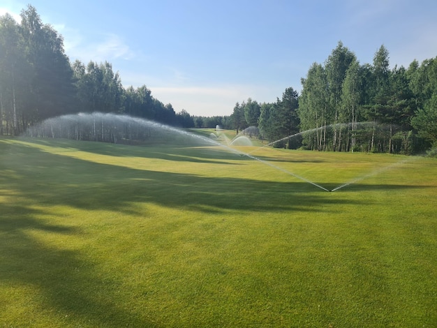 Irrigation system for golf courses Care of golf courses concept