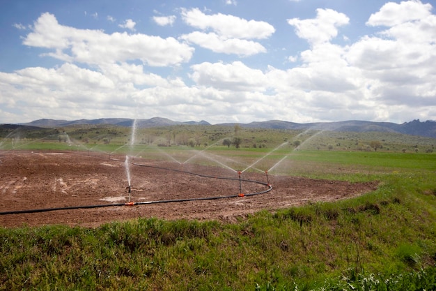 Irrigation system water saving irrigation system agricultural background