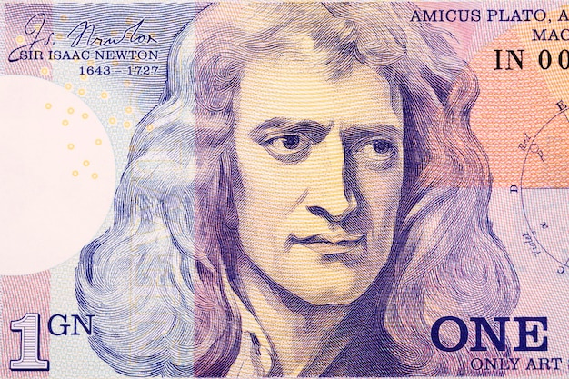 Isaac Newton a portrait from money