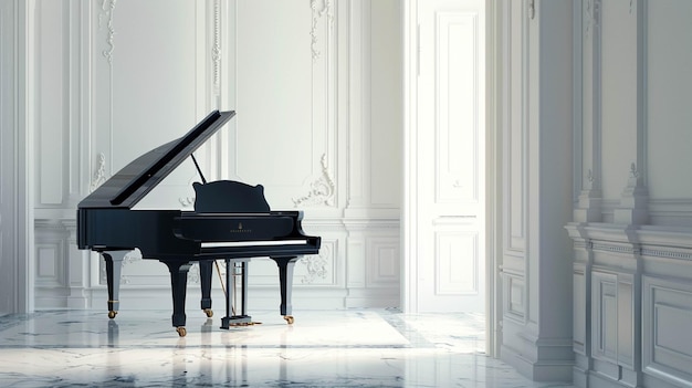 Photo ishannawod_black_grand_piano_isolated_on_white_background