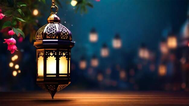 Islamic arabic lantern for ramadan kareem eid mubarak background