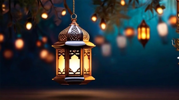 Islamic arabic lantern for ramadan kareem eid mubarak background