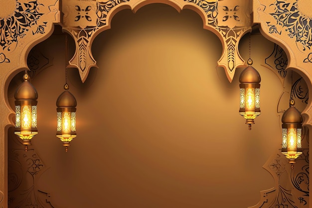 Islamic art background illustration Arabic Eid Mubarak Background