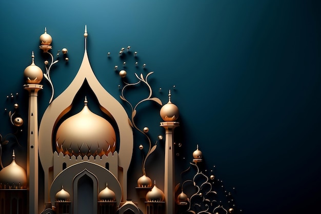 islamic background 3d Islamic Ramadan Celebration Abstract Navy amp Bronze Artwork Bryce 3D Drama