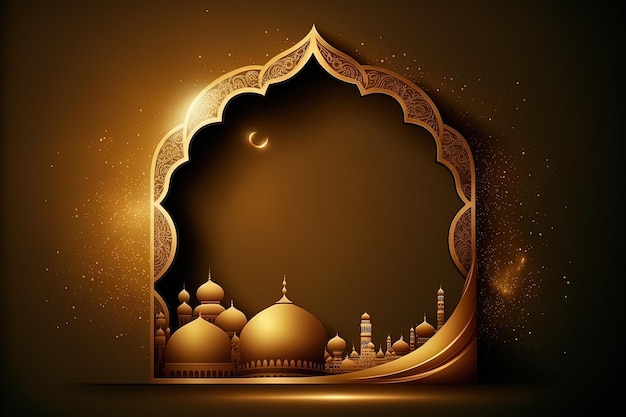 Islamic background art with empty copy space good for a special event like Ramadan or Eid Al-Fitr