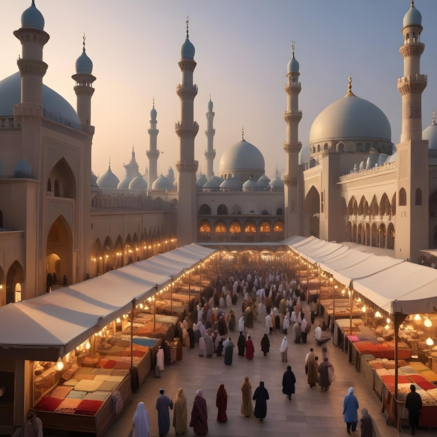 Islamic background that says the name of the mosque