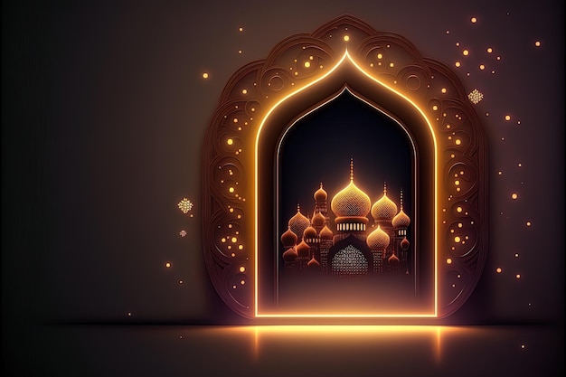 Islamic cute background with empty copy space good for a special event like Ramadan or Eid Al-Fitr