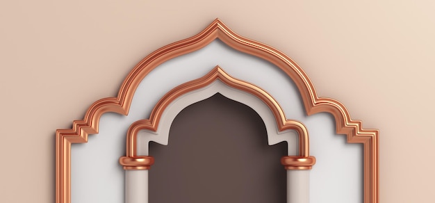 Islamic decoration background with mosque window door