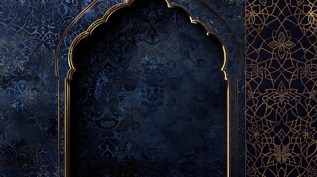 Islamic decoration luxury background Islamic pattern with copy space for text generative ai