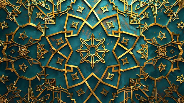 Islamic decoration luxury background Islamic pattern with copy space for text generative ai