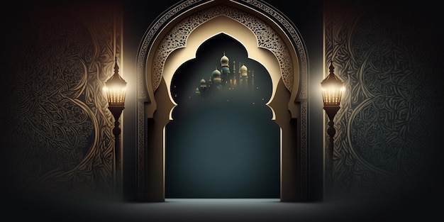 Islamic design background with empty copy space good for a special event like ramadan