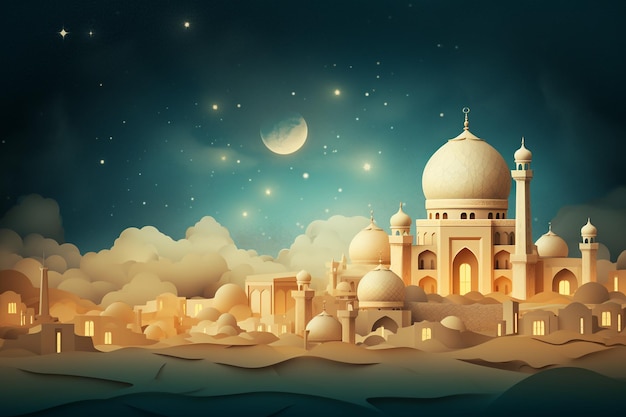 Islamic design for eid mubarak festival