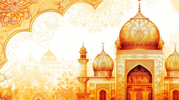 Islamic display decoration background with mosque lantern ramadan kareem mawlid iftar isra miraj eid al fitr adha muharram 3D illustration