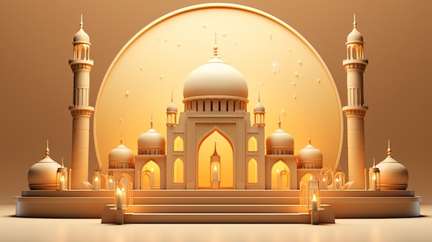 Islamic Display Podium Decoration Background