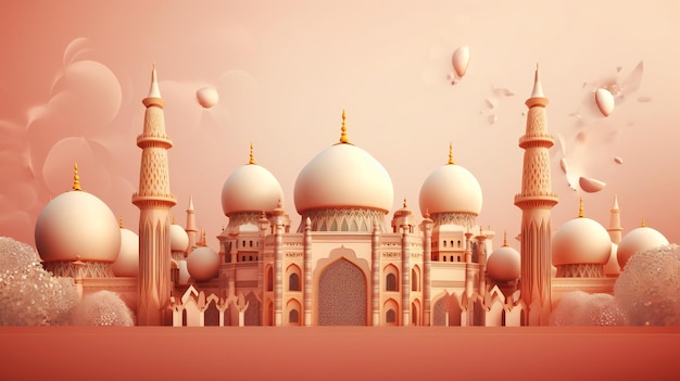 Islamic Eid Festival Background Illustration for Muslims