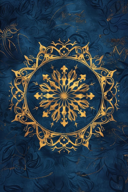 Photo islamic golden luxury mandala art design with arabesque pattern background