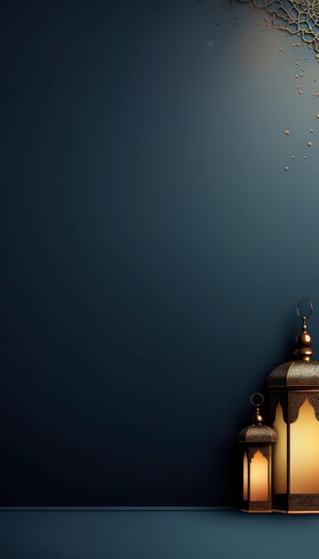 Islamic greeting background Mosque and Arabic Lantern Ramadan kareem Eid Mubarak cards for Muslim