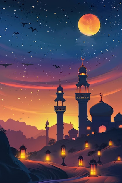 Islamic greeting backgroundRamadan kareem Eid Mubarak cards for Moeslim