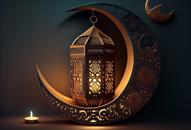 Islamic greeting Eid Mubarak cards for Muslim HolidaysEidUlAdha festival celebration Generate Ai