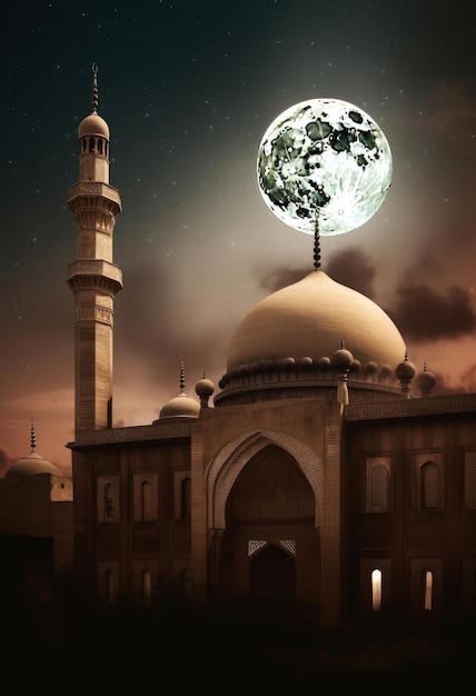 Islamic Holiday Background Illustration AI Generative