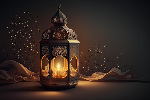 Islamic Lamp Background For Holy Month Ramadan Kareem Concept Generated By AI