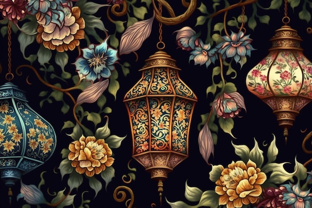 Islamic lantern illustration digital art