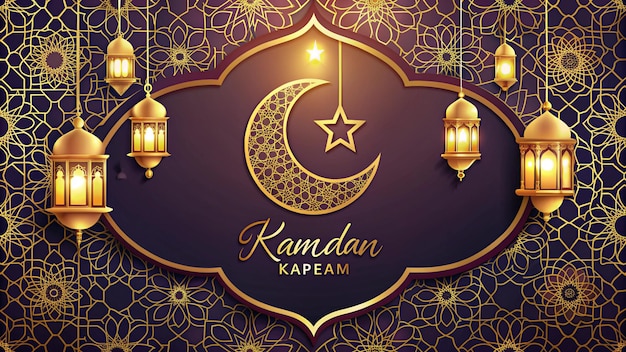 Photo islamic mosque design greeting card for ramadan kareem