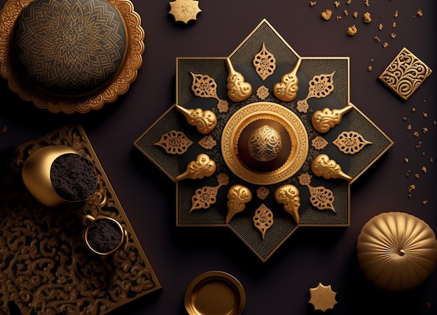 islamic new year decoration, generative ai