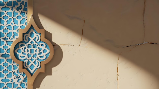 Islamic ornament on flat wall background