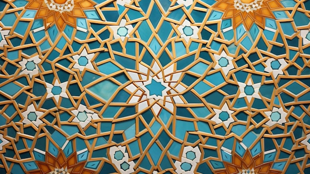 Islamic pattern on the wall Seamless patterned background