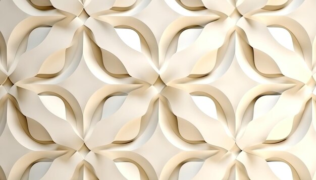 Islamic patterns 3d cream background Generative Ai