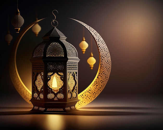 islamic ramadan background luxury ramadan kareem lamp ai generated