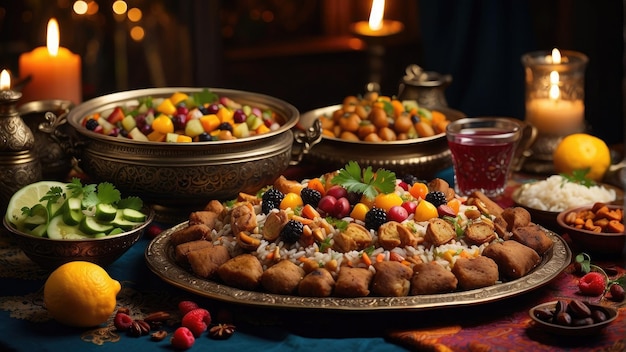 islamic ramadan ifter food background photo