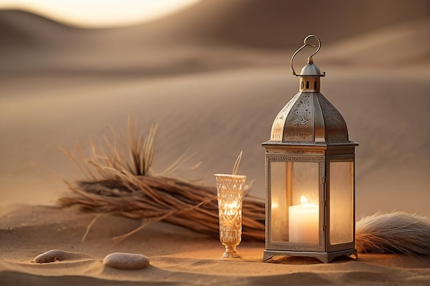 Islamic style lantern design for ramadan celebration