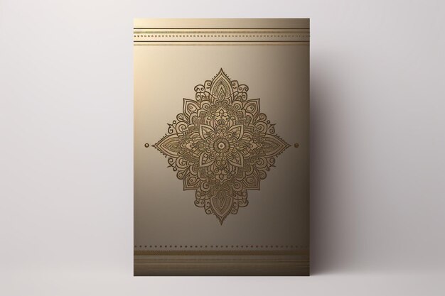 Islamic Wedding Card Featuring Mandala Art with Floral Border and Copy Space