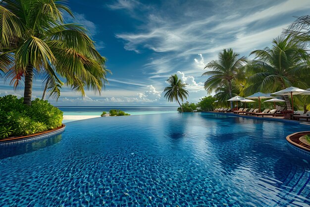 Island Hotel Pool in Uyuni with Tropical Beach View