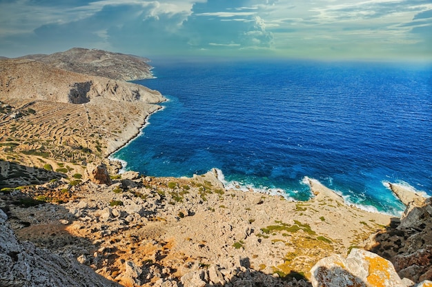 Island landscape Folegandros Greece Cyclades