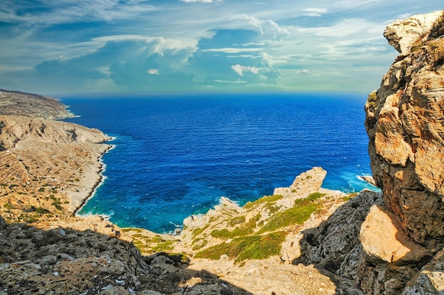 Island landscape Folegandros Greece Cyclades