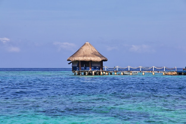 The island in Rosario nature reserve in Caribbean sea close Cartagena, Colombia