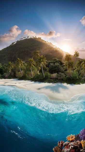 Island seen from the sea