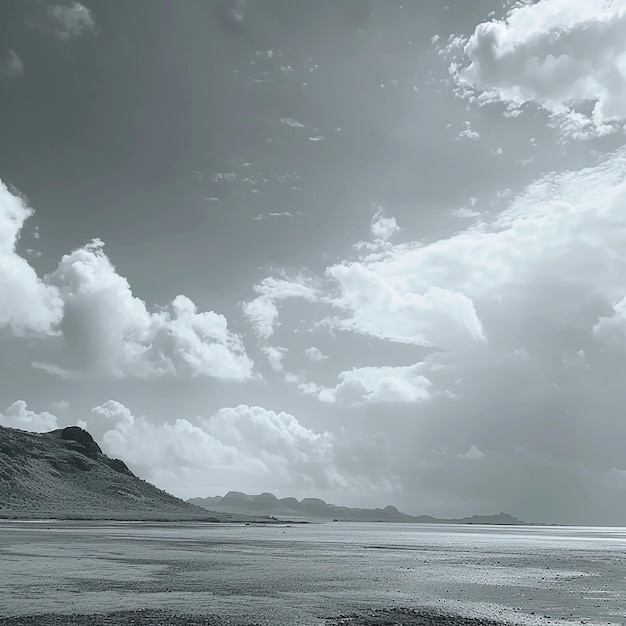 Island Serenity Cloudy Sky Over Dry Island