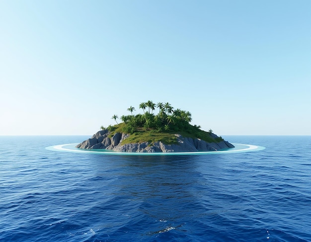 Island Small island in ocean 3d render