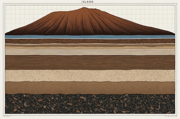 Photo island soil stratification layers