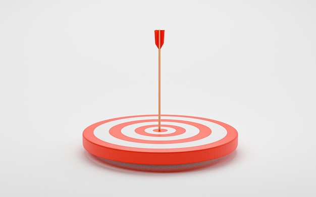 Isolate of Dartboard with arrow on white background for symbol of setup business objective and achievement target concept by 3d render