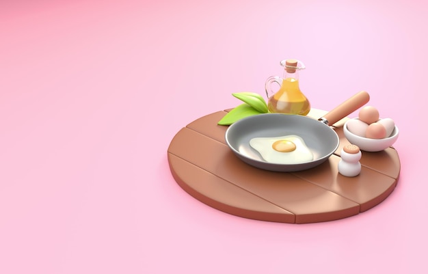 Isolated 3D Cooking 3D Illustration